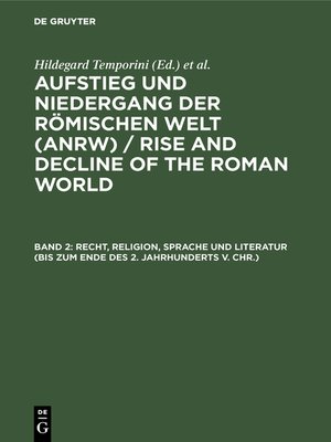 cover image of Recht, Religion, Sprache und Literatur (bis zum Ende des 2. Jahrhunderts v. Chr.)